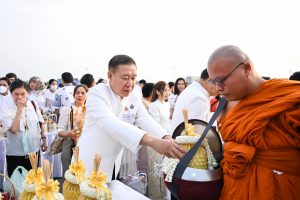 พิธีเจริญพระพุทธมนต์ ตักบาตร และเวียนเทียน เนื่องในวันมาฆบูชา พุทธศักราช 2568